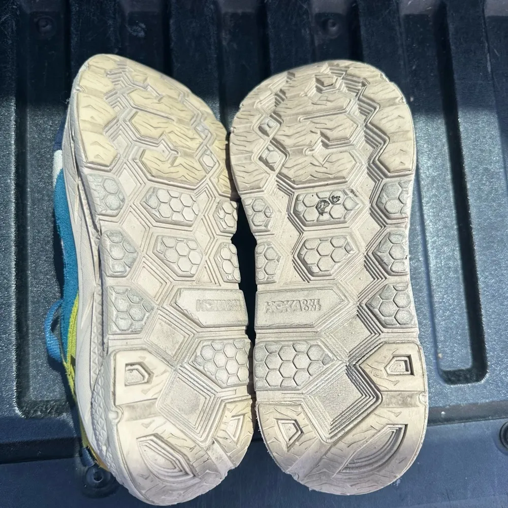 Rare Hoka Multicolor suede Sneakers - Blue, Green, Yellow 8.5Womens - Image 5