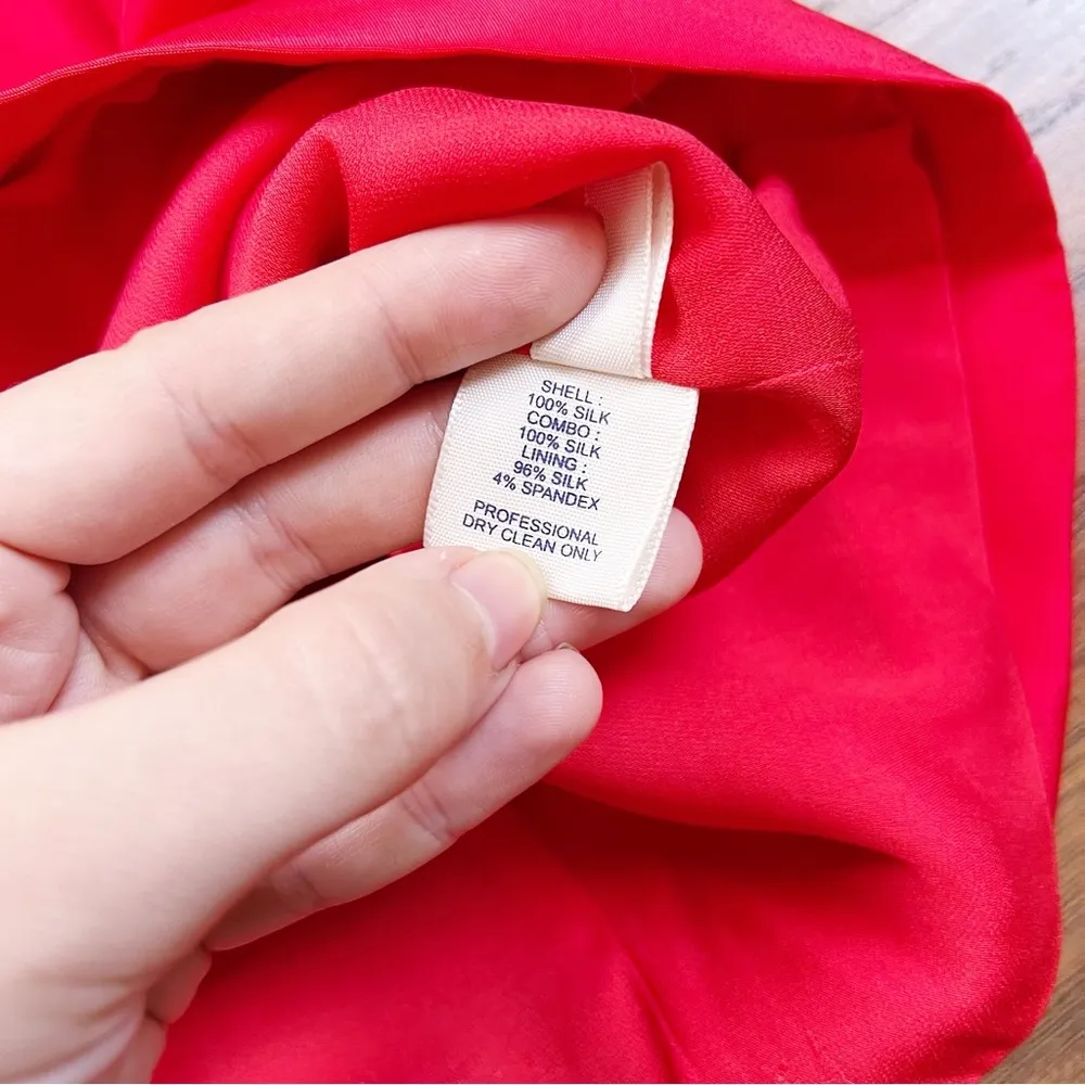 Rebecca Minkoff • Claudia Dress silk bodycon bustier illusion Burgundy / Poppy - Image 9