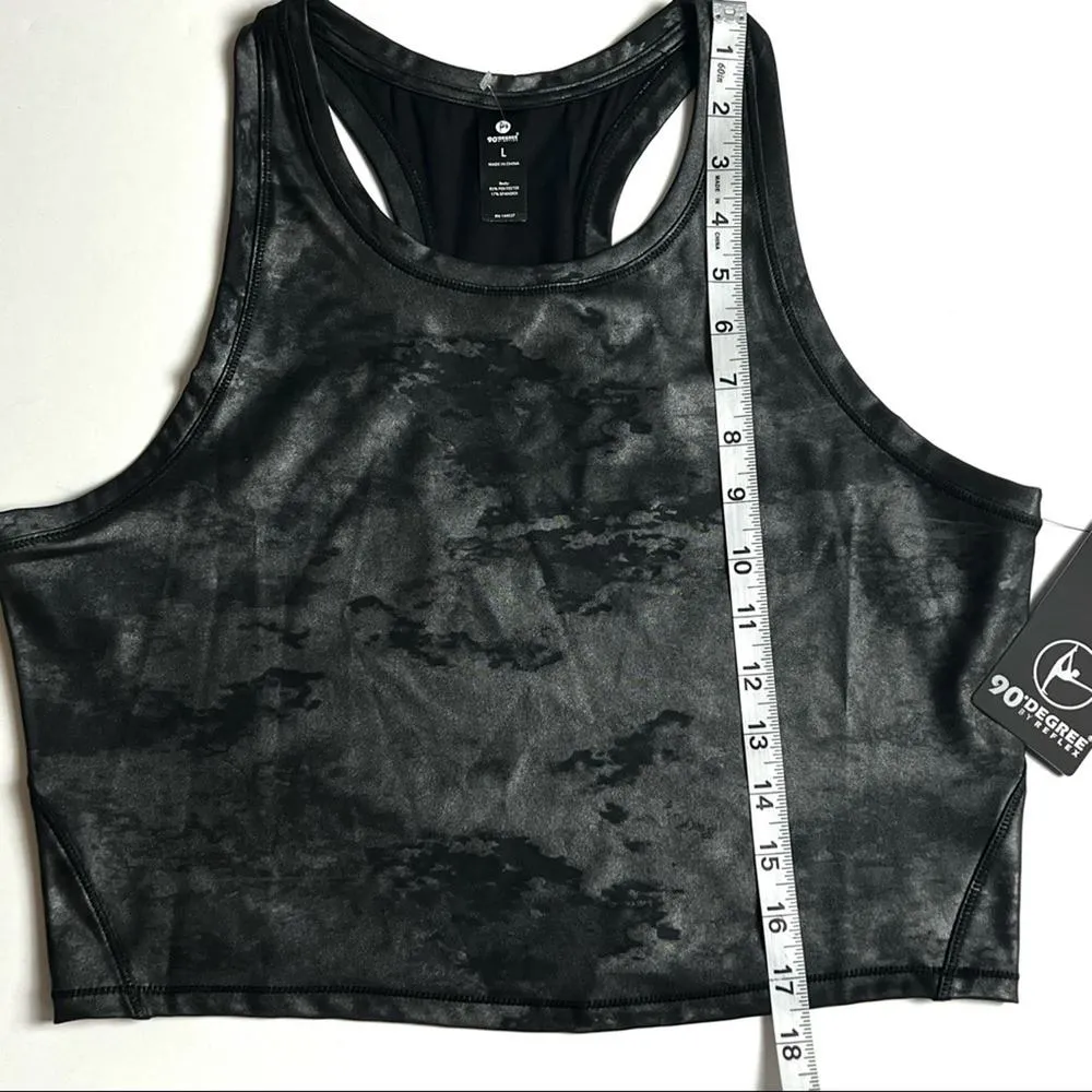 90 Degrees By Reflex Women's Sporty Long Line Black Unlined Bra Top Sz L Size L - Image 3