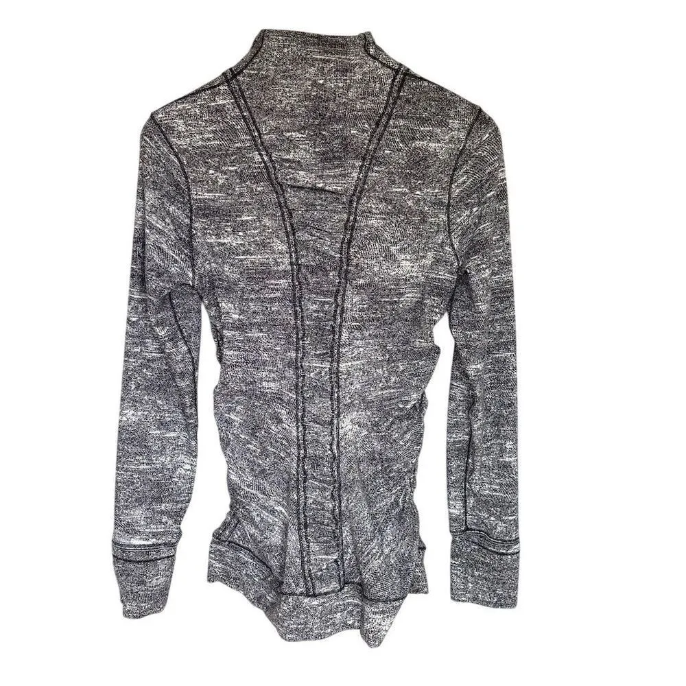 Lululemon Cypress Kiss Jacket Women's Size 8 Black/White Space Dye Striped - Image 3
