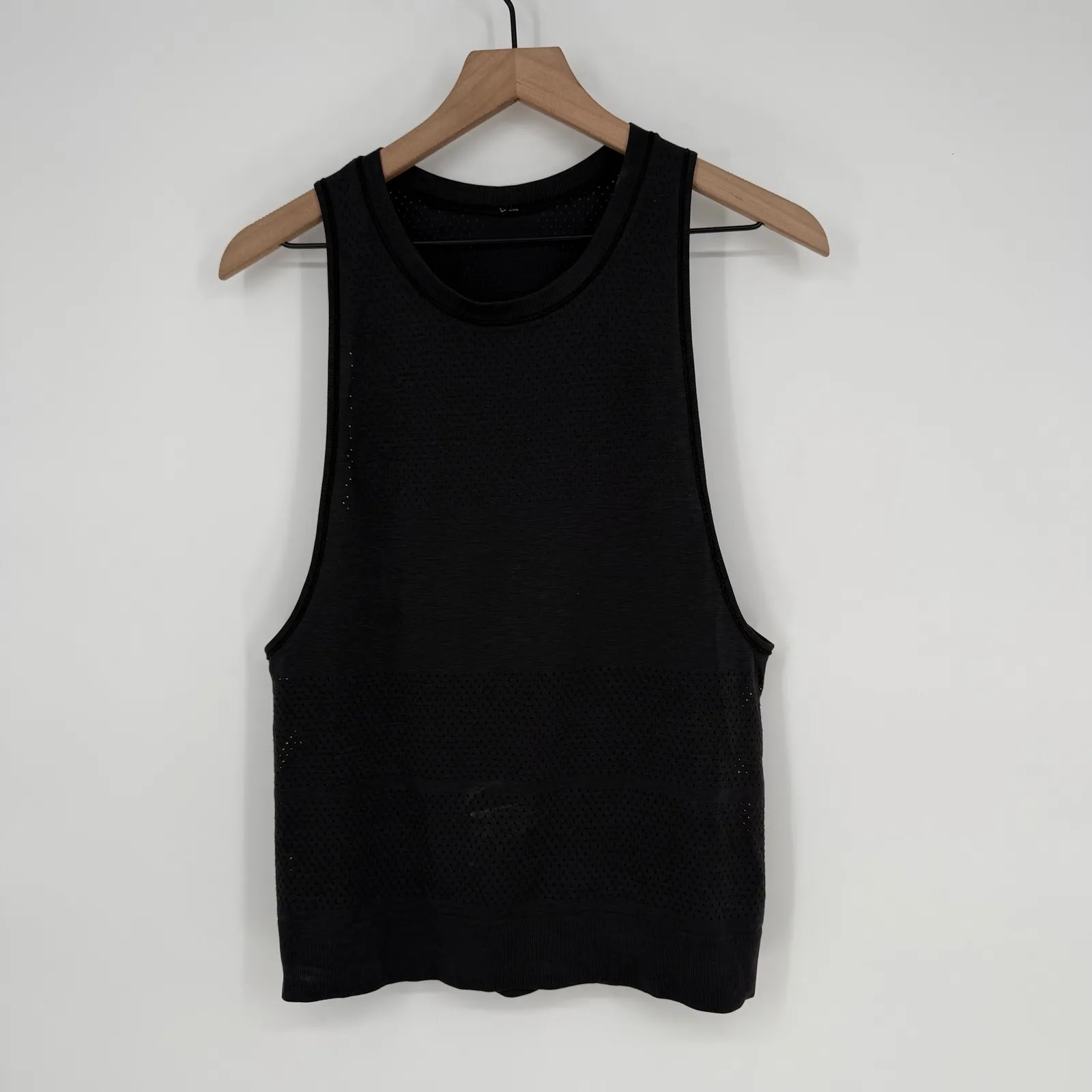 Lululemon Athletic Tank Top Black Mesh Athleisure Workout Size 4 - Image 2