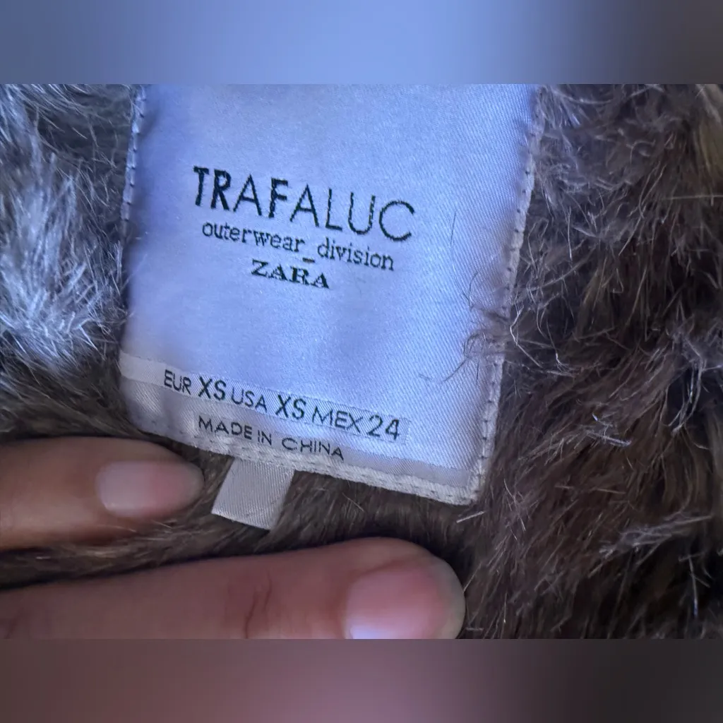 Zara Trafaluc Khaki Green Jacket Fur Lining (no Hooded)Winter Front Pockets XS - Image 10