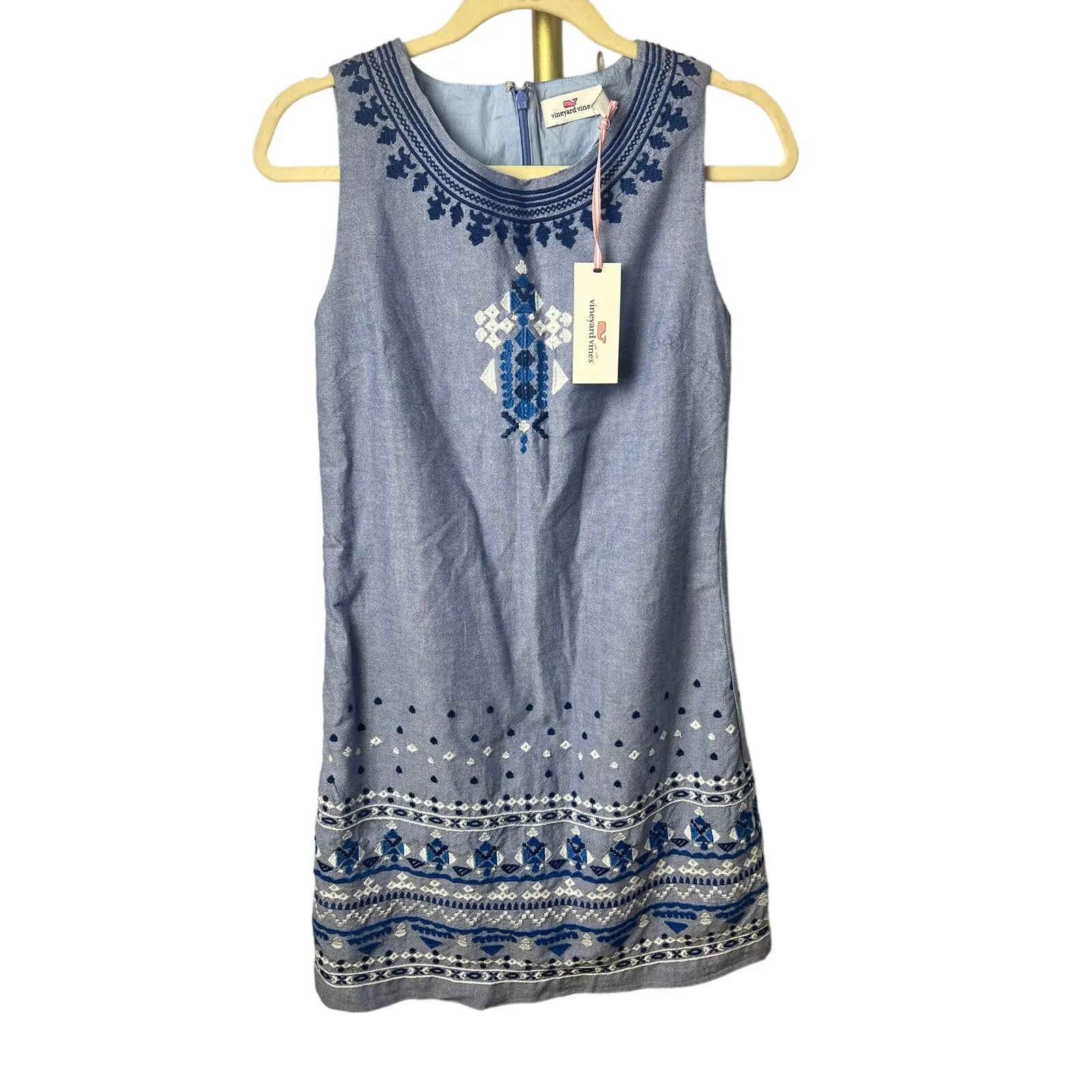 NWT Vineyard Vines Embroidered Oxford Dress Women’s Size 0 - Image 7