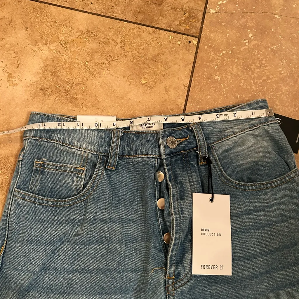 Forever 21 Light Blue Distressed Flare Jeans - Image 3