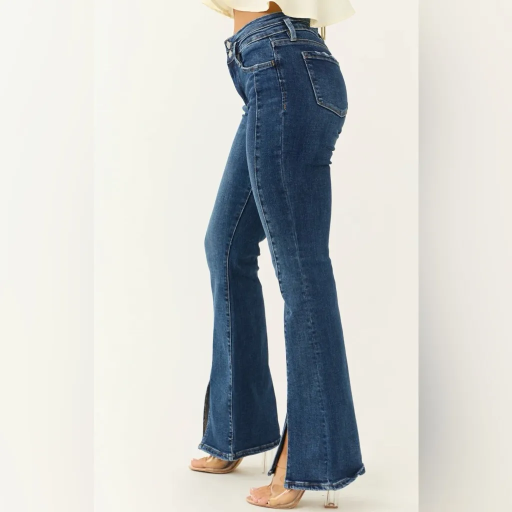 NWT Lovervet High Rise Front Seam Split Jeans Blue Size 30 - Image 3