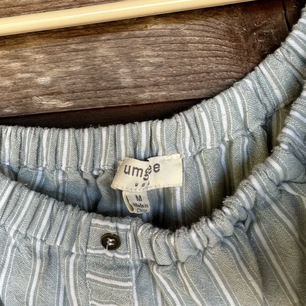 Umgee Sea foam green/gray & off the shoulder mini dress - Image 3