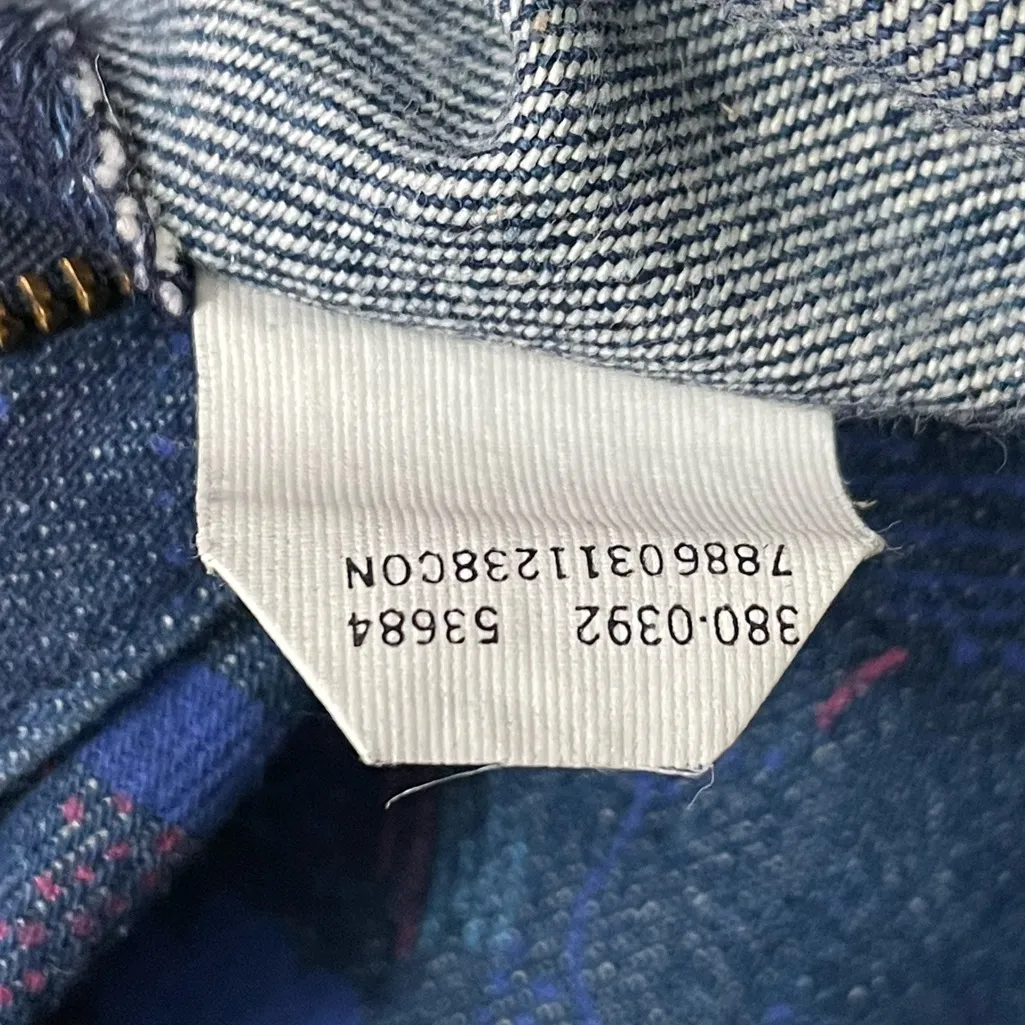 Vintage Lee Denim Skirt Size Small High Waist Floral Print Midi USA Made Blue - Image 14