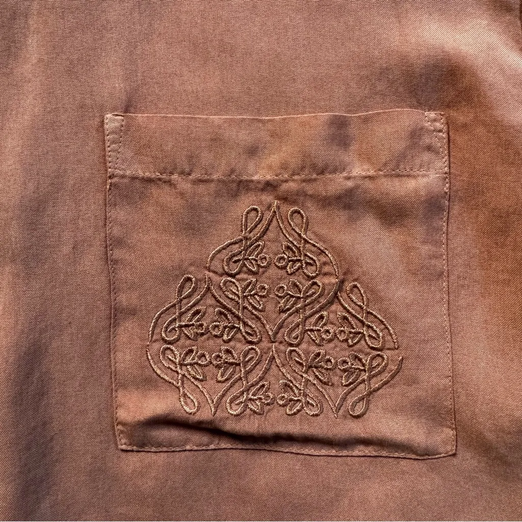 SilkLand Light Mauve Dark Pink 100% Silk Sleeveless Blouse Tank Top Size Small Brown - Image 4