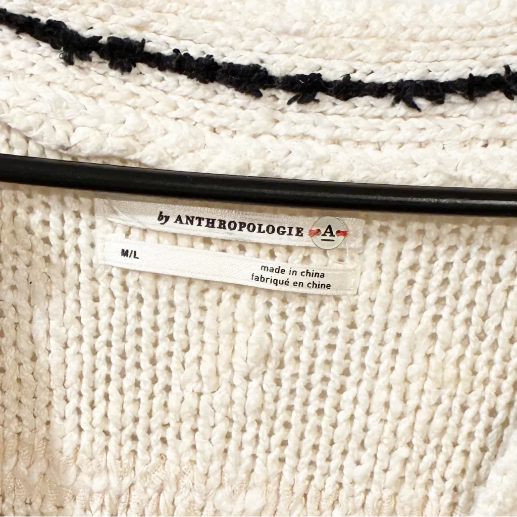 Anthropologie Margot Fringed Poncho Sweater Leopard Gold Medallion Medium/Large - Image 5