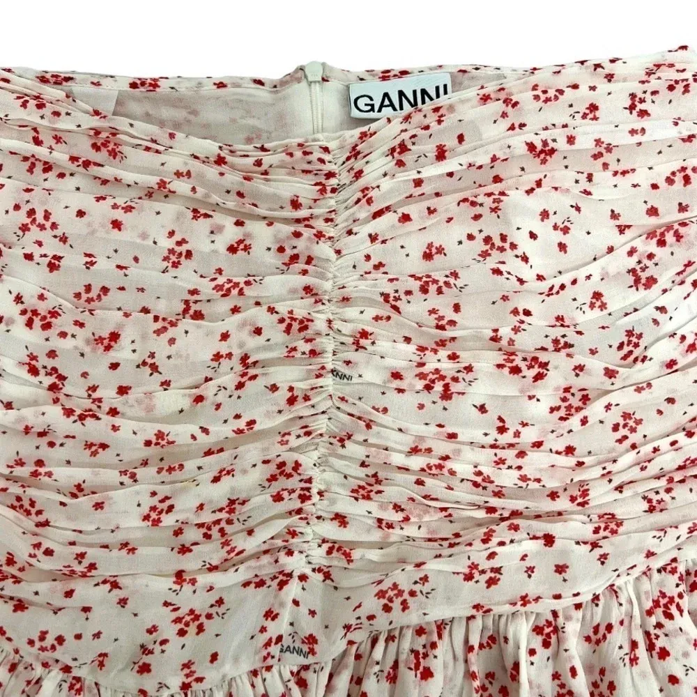 GANNI Georgette Ruched Chiffon Disty High-waisted Mini Skirt Women’s size 4 or S - Image 6