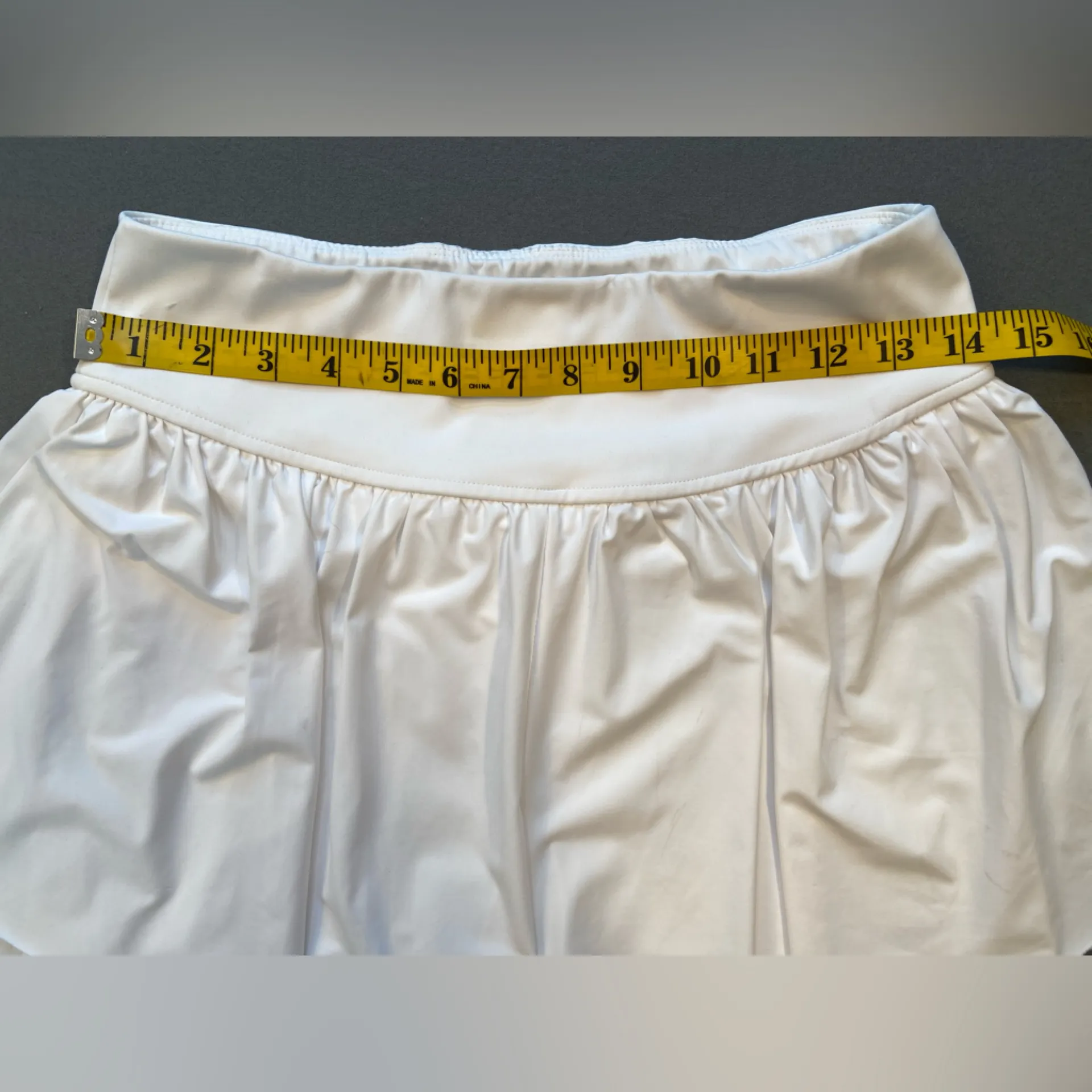 Tennis skort, skirt‎ with shorts, Automet, Size Medium White - Image 3