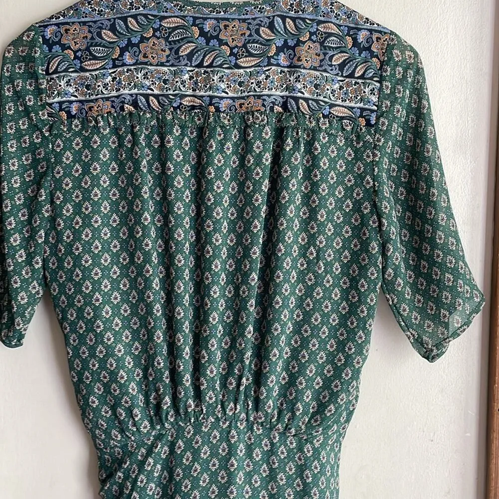 Veronica Beard Mariposa Silk Midi Dress Seagrass Green Multi - Image 10