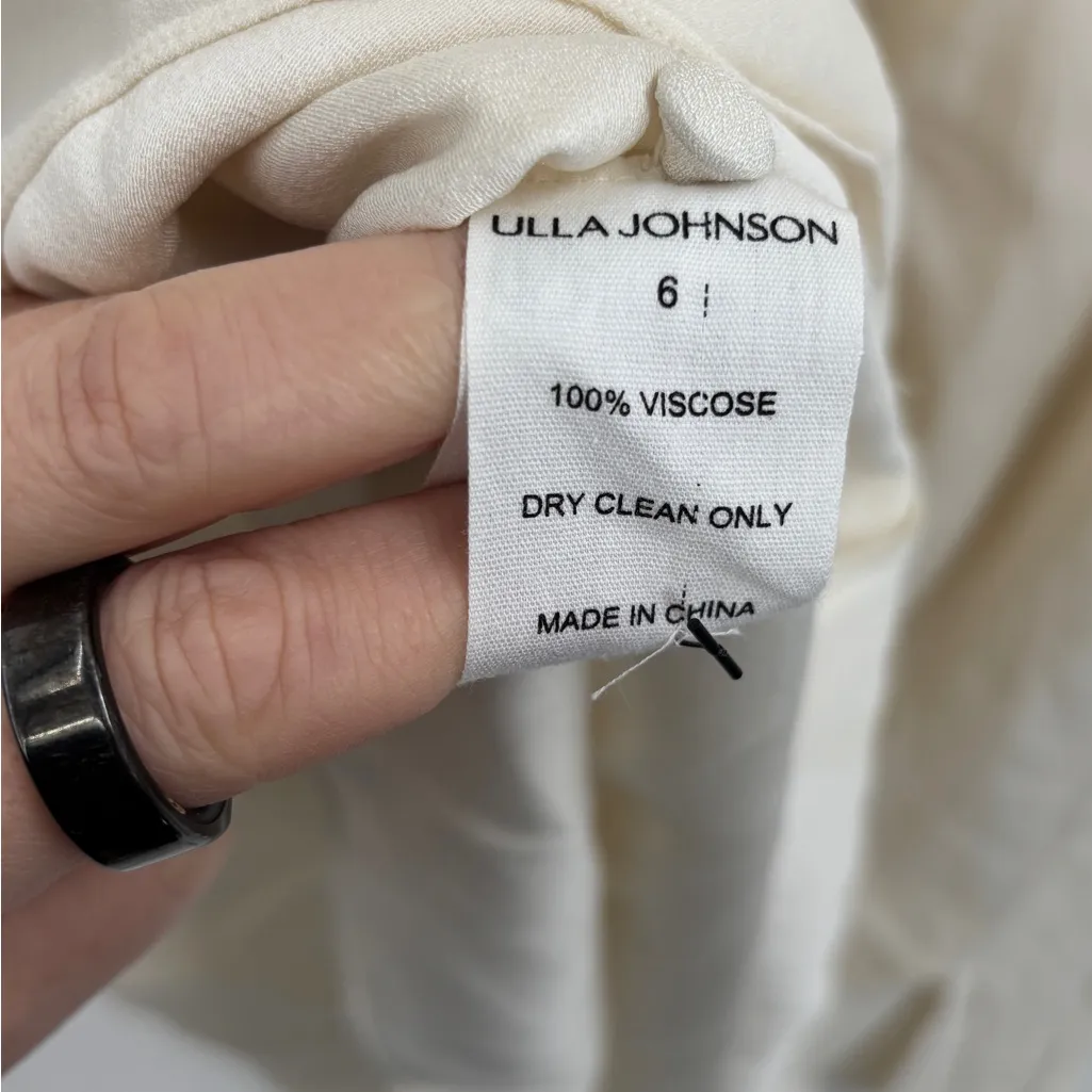 Ulla Johnson Cassia Ruffled Crepe De Chine Midi Dress - Image 7