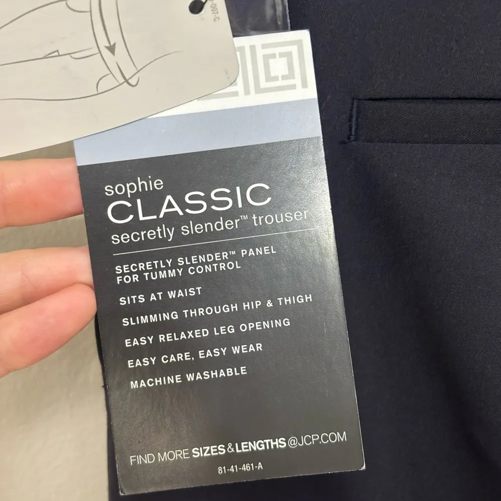 NWT Liz Claiborne Sophie Classic Secretly Slender Trouser in Navy - Size 10S - Image 7
