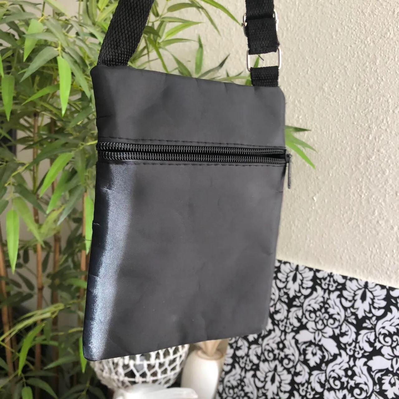 Black mini messenger satchel crossbody streetwear bag Measurement in pics - Image 3