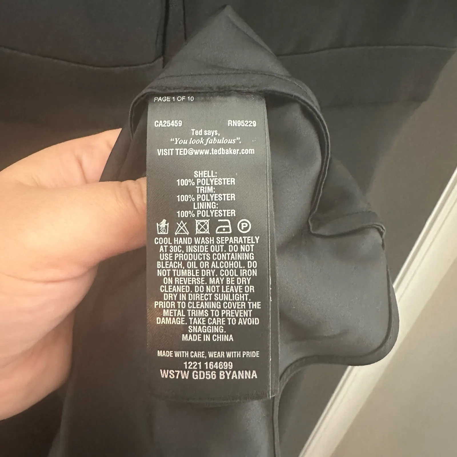 NEW Ted Baker Women's Byanna Black Ruffle Neck Maxi Dress Size 2 - Image 9