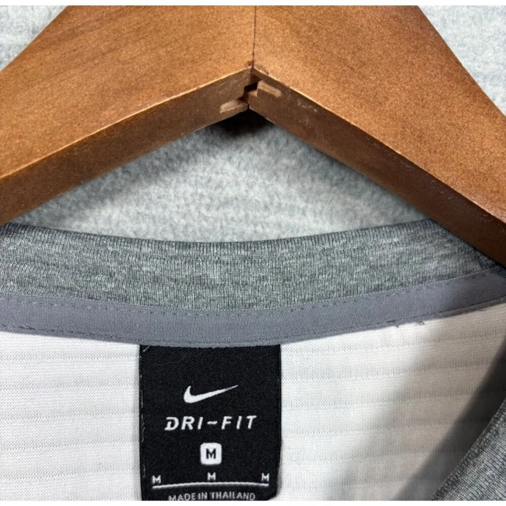 Nike Dri Fit Gray Just‎ Do It Sweatshirt Ribbed Texture Womens M Athleisure - Image 6