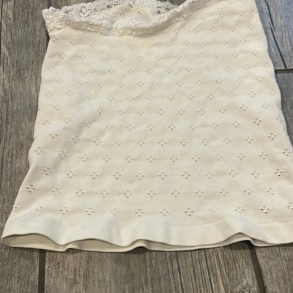 Free People Lace Trim Cream Tank Top - Image 5