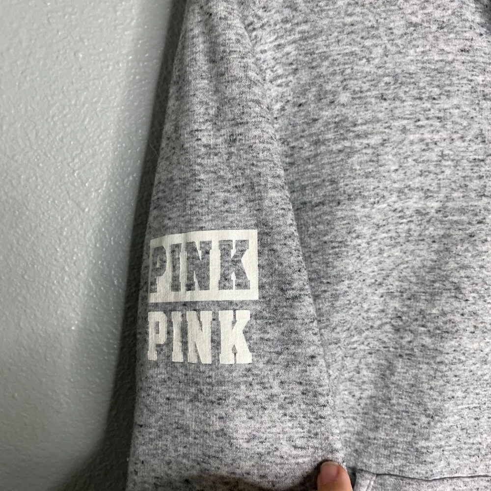 PINK Victoria's Secret 1/4 Zip Pullover Sweatshirt Kangaroo Pocket‎ High Neck XS - Image 4
