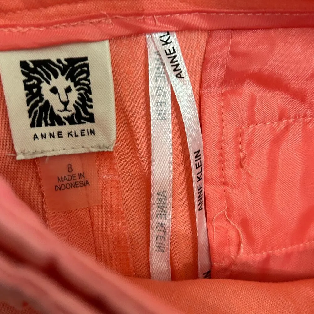 NWT Anne Klein Coral Linen Blend Tailored Trouser Shorts Sz 8 Minimalist Capsule - Image 8