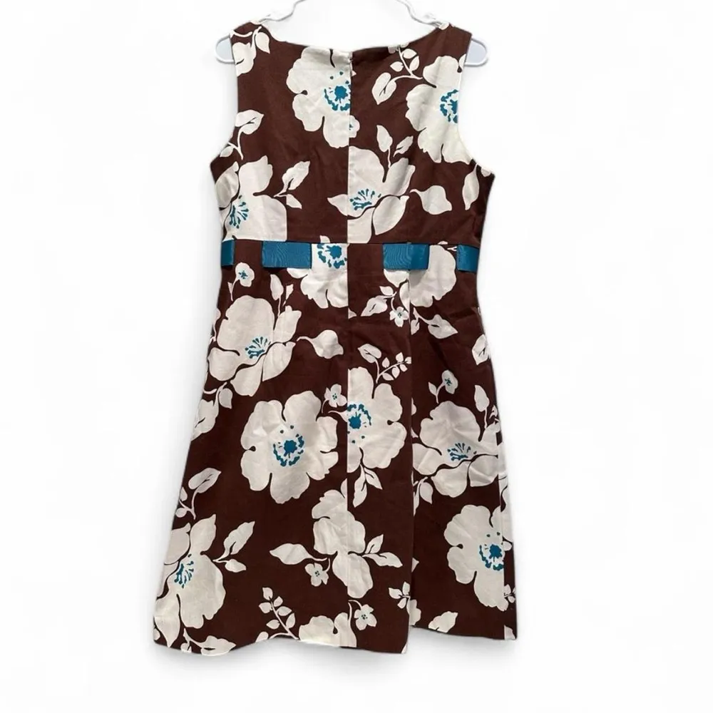 Jessica Howard Vintage‎ Brown & White Floral Sleeveless Dress Size 12 - Image 2
