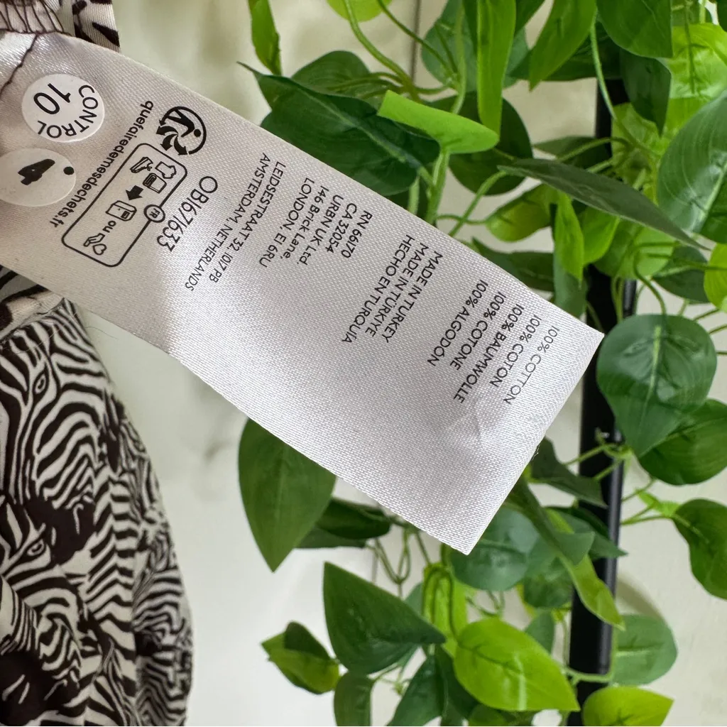 Maeve by Anthropologie Bettina Tiered Midi Shirt Dress Zebra Print Motif Medium - Image 13