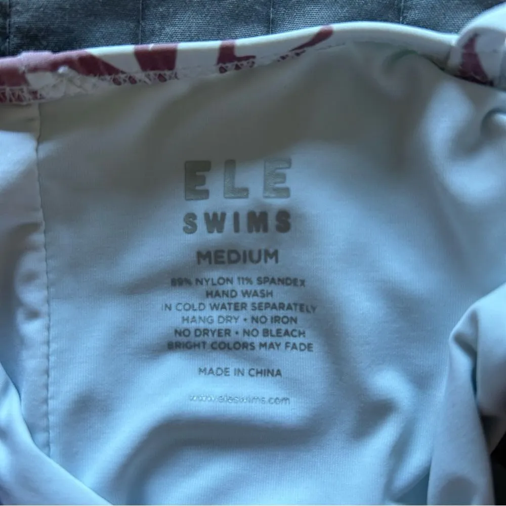 Ele Swims Chloe One Piece Swimsuit in Aloha Mauve Floral Size Medium Pink - Image 8