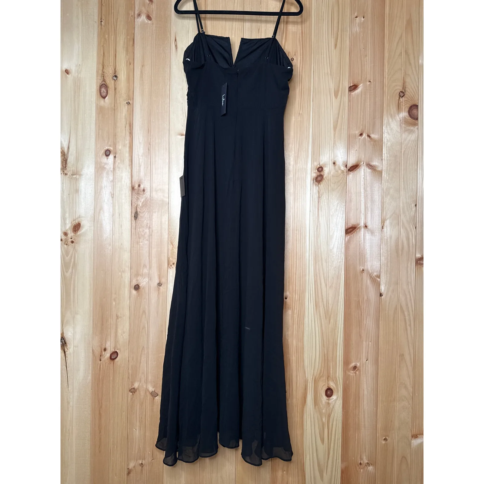 NWT Lulus Sweeney Black Sleeveless Maxi Dress Wedding Formal Cocktail Sz L - Image 5