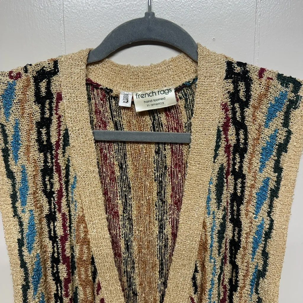 Colorful Knit Vest with Geometric Patterns vintage hand knit Size undefined - Image 2