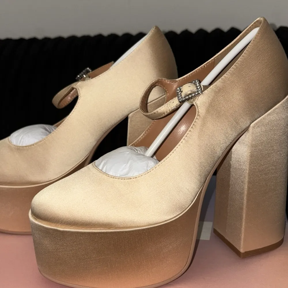 Lisa Vicky Vault Platform Mary Jane Pump In Champagne Size 8.5 - Image 6