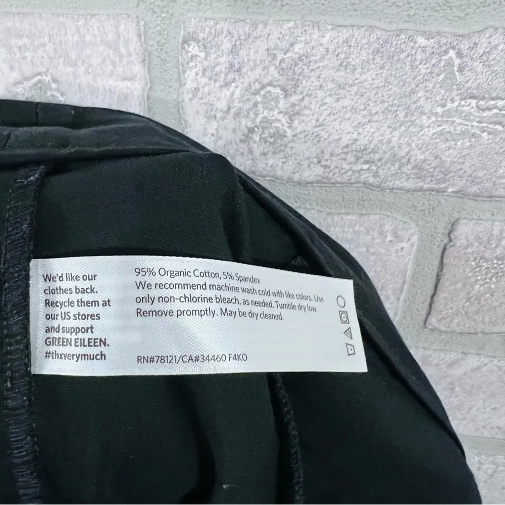 Eileen Fisher Organic Cotton Navy Black Two Tone Zip Ankle Pants Size L - Image 10