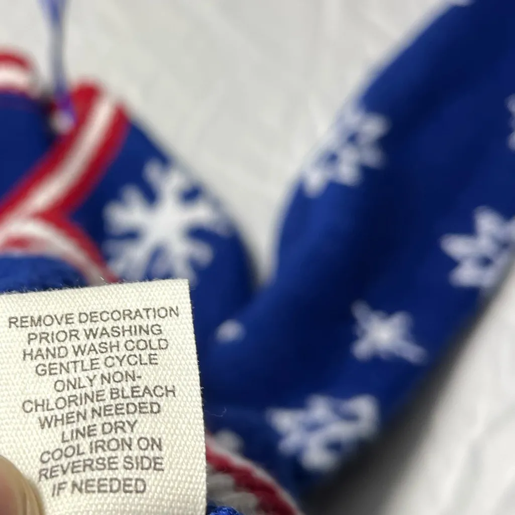 Ultra Flirt Women’s Sweater Blue Acrylic Sz Small Pin The Nose On Rudolph Red - Image 14