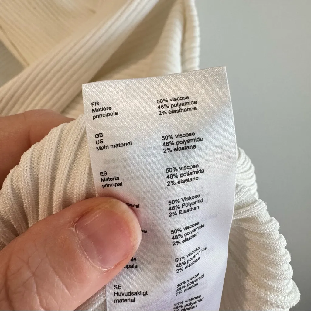 Maje Manhattan Blanc Ribbed Two Way Top Size 2 - Image 8