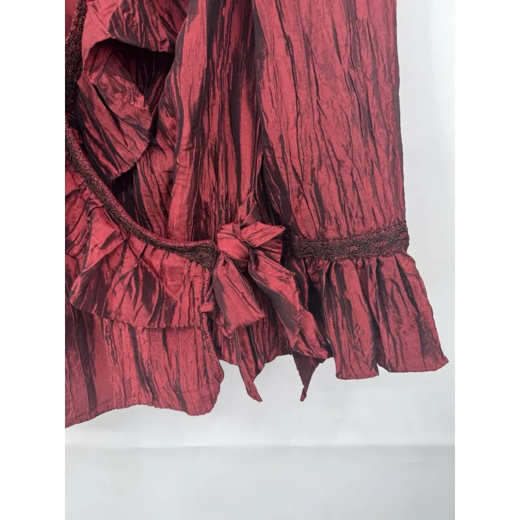 VTG Jackie Jon Witchy Whimsigoth Blouse Women 10 Red Elvira Vampire Dark Romance - Image 7