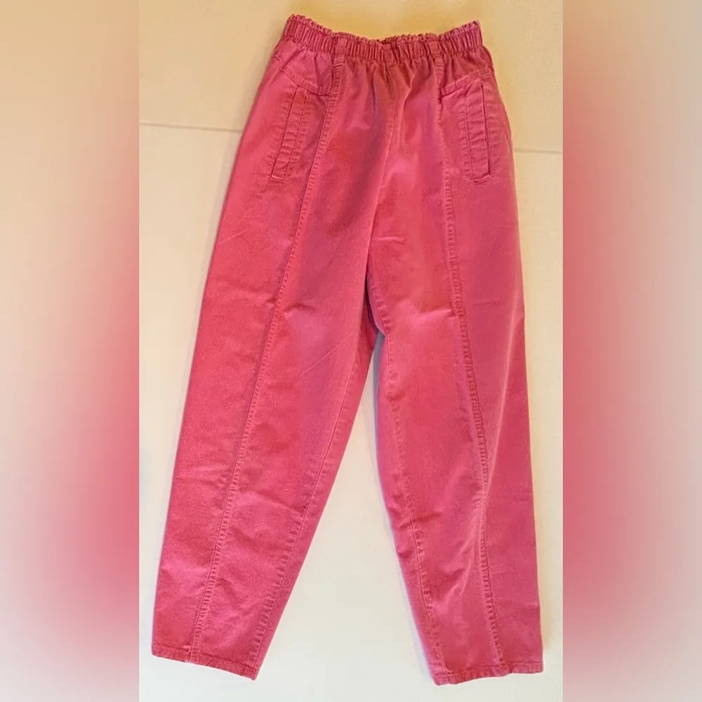 VINTAGE CHEROKEE Pink High Waist Mom Pants Made in the‎ USA 100% Cotton Size 10P - Image 4