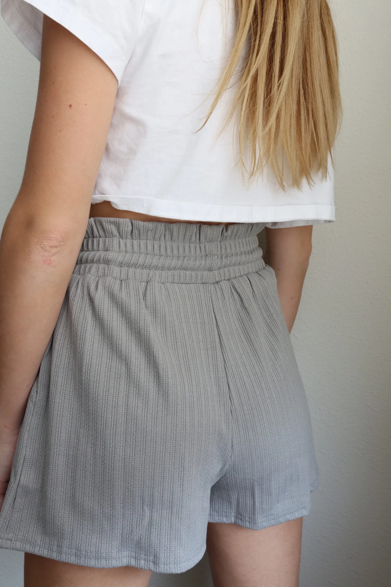 Never Too Late Grey Lounge Shorts - Image 4