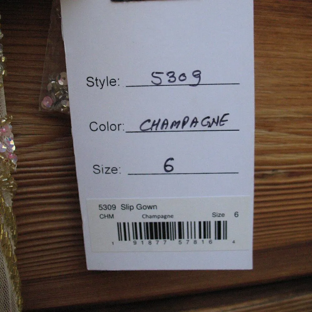 Mac Duggal 5309 Womens CHAMPAGNE STRAPPY BACK BEADED GOWN Dress - Image 14