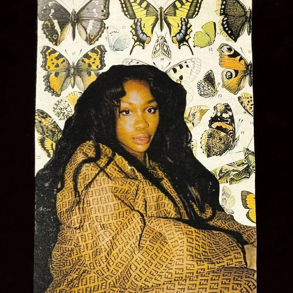 ★ My Girl SZA Brown Graphic Butterfly ‘Good Days’ T - Image 3
