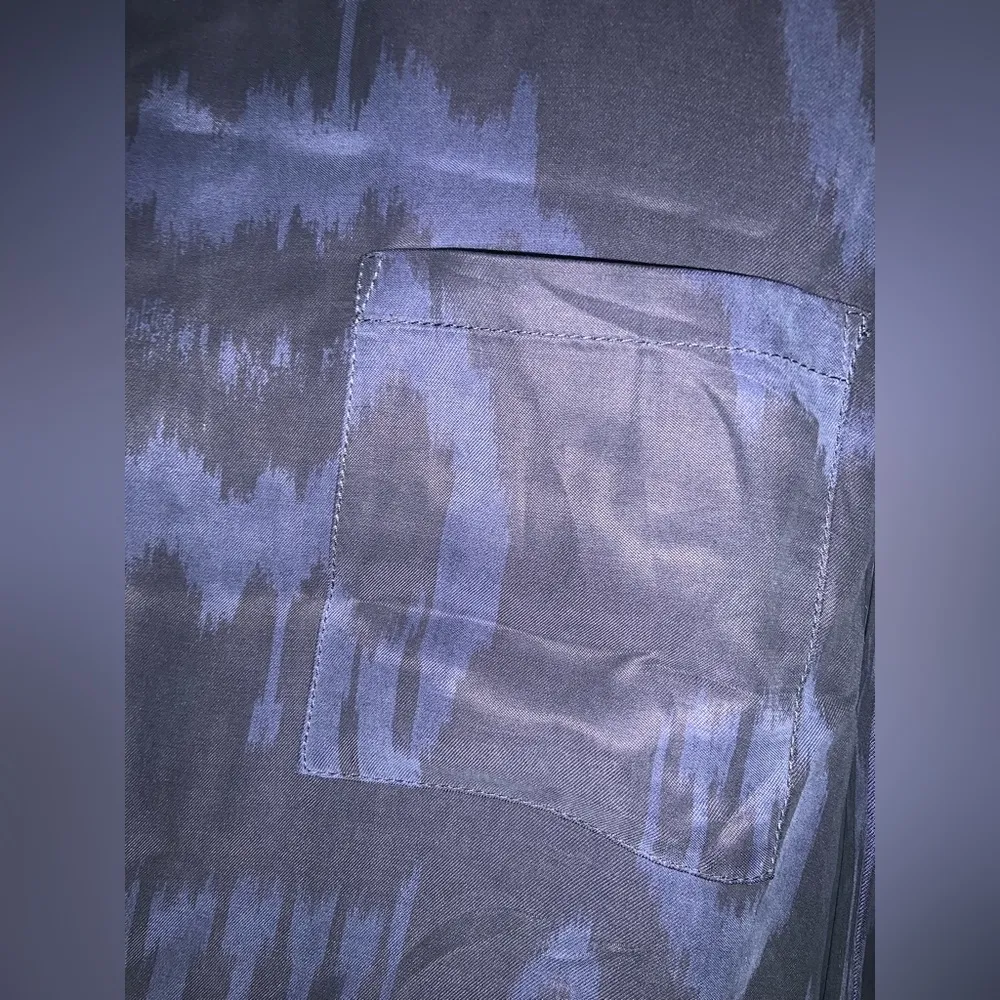 Brochu walker soft pocket printed navy blouse fall casual designer $290 boho - Image 3