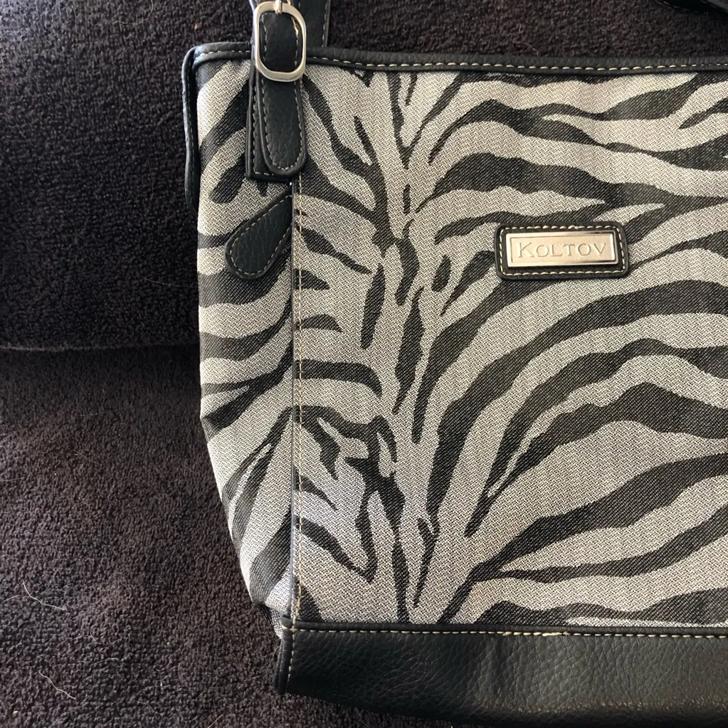 Koltov black and grey shoulder purse. Gray - Image 4