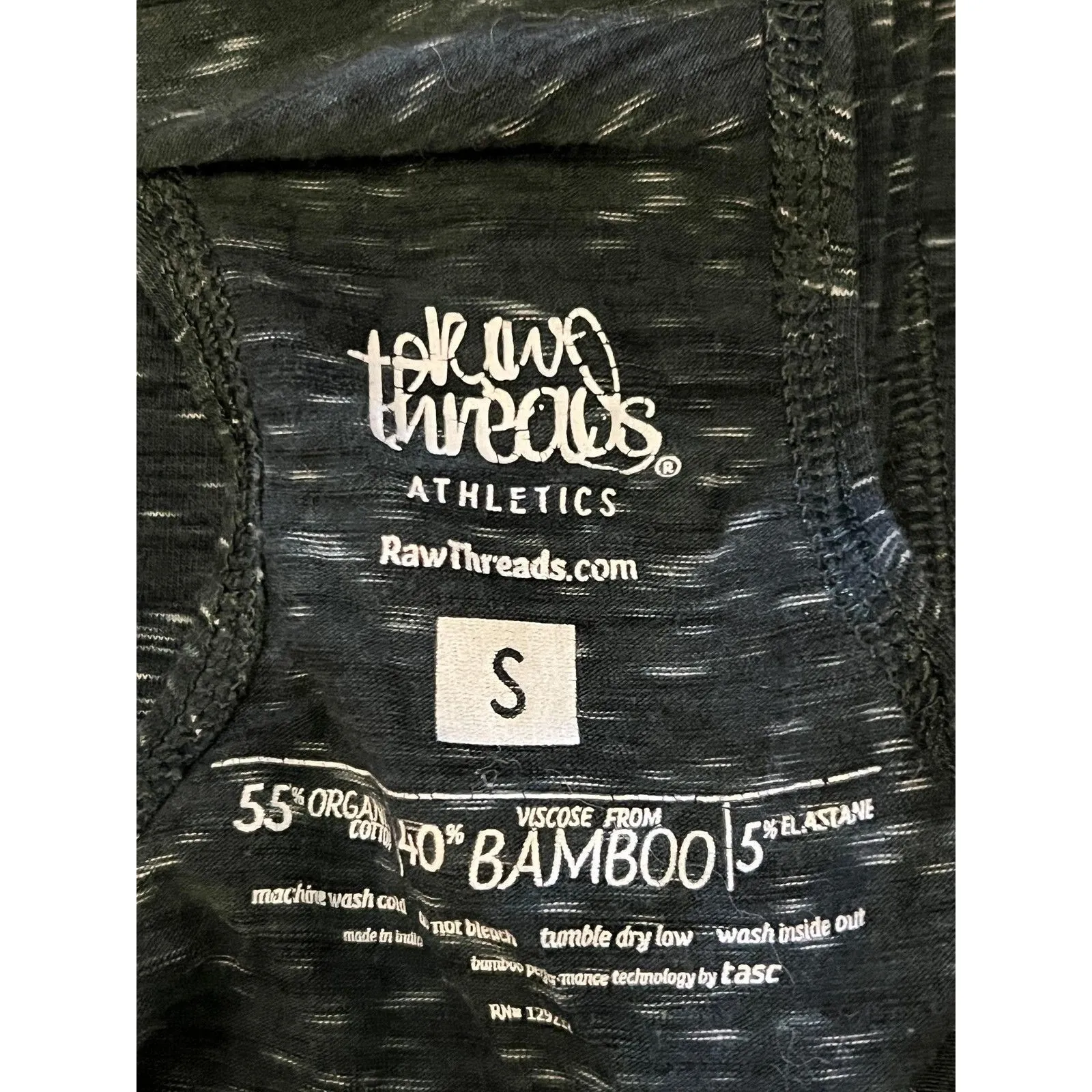 RawThreads Athletics Tank Top Womens Small Black Racerback Running Bamboo Gray - Image 4