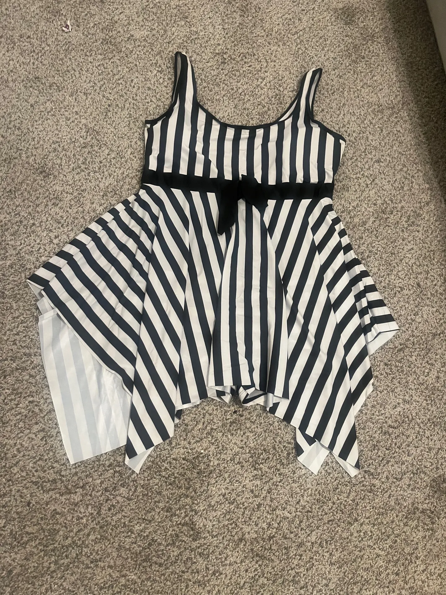 Swimsuit Swimwear Women Stripes Bathing Suit Bow Belted Beach Wear High Waisted Monokini Swim Wear - Image 3