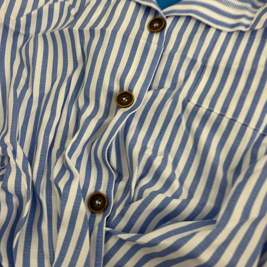 Cupshe NWT  Breezy Striped Button Down Beach Shirt - Image 4