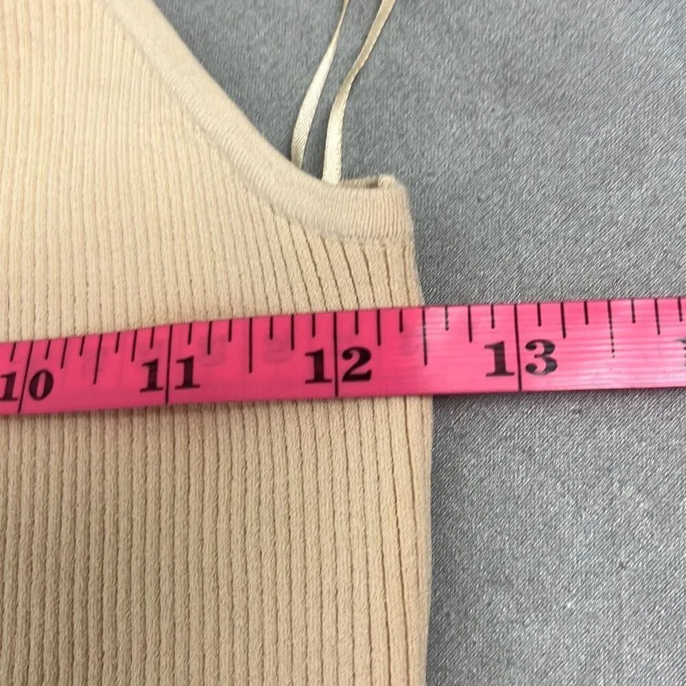 ALC Tan Beige XS Ribbed Cropped Tank Top Camisole Adjustable Straps Stretch Tan - Image 7