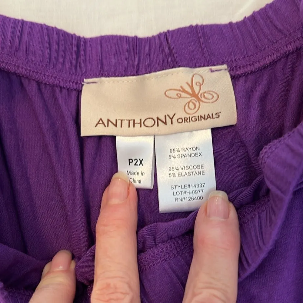 Anthony Originals szP2X purple adjustable button strap full length romper EUC Size undefined - Image 3