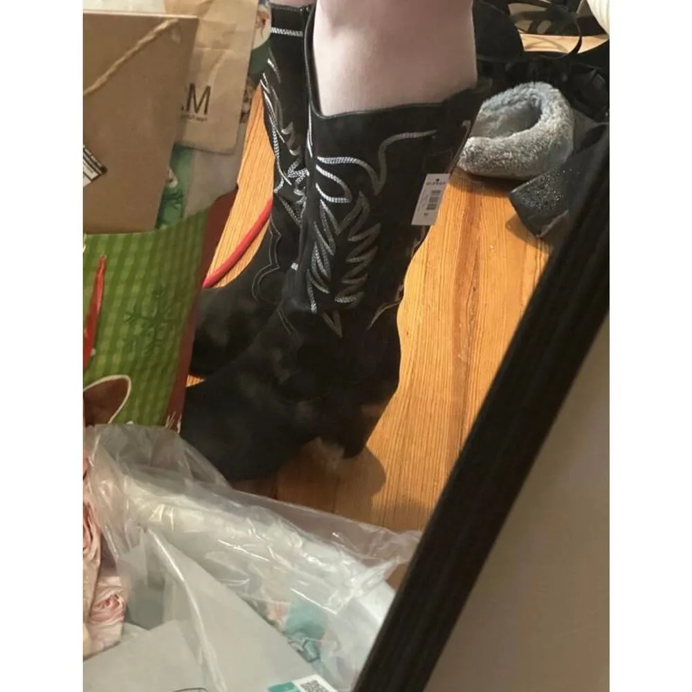 NWT TORRID Tall Shaft Heeled Western Boot Black Size 6 Wide Calf Country - Image 14