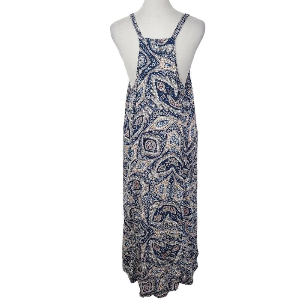 Toxik3 Navy and Pink Boho Midi Sundress Size Large Blue and Blush Y2K Midi Dress - Image 2