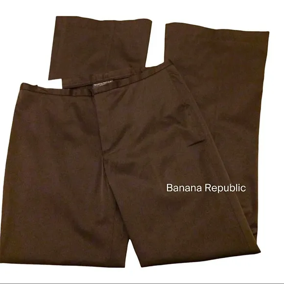 NWT Brown Stretch “Cotton Sateen” Flat Waist Pants Size 6L - Image 2