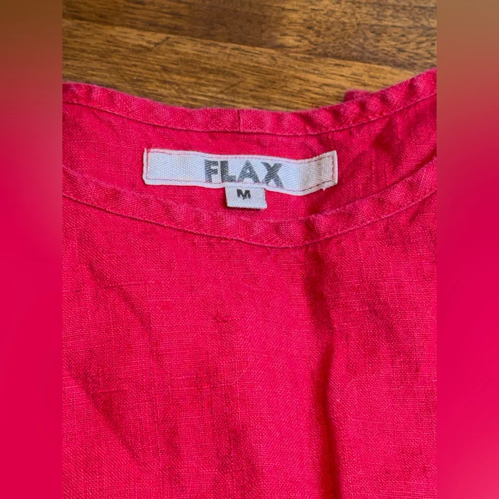 Flax  Designs Linen Shift Patch Pockets Dress - Image 3