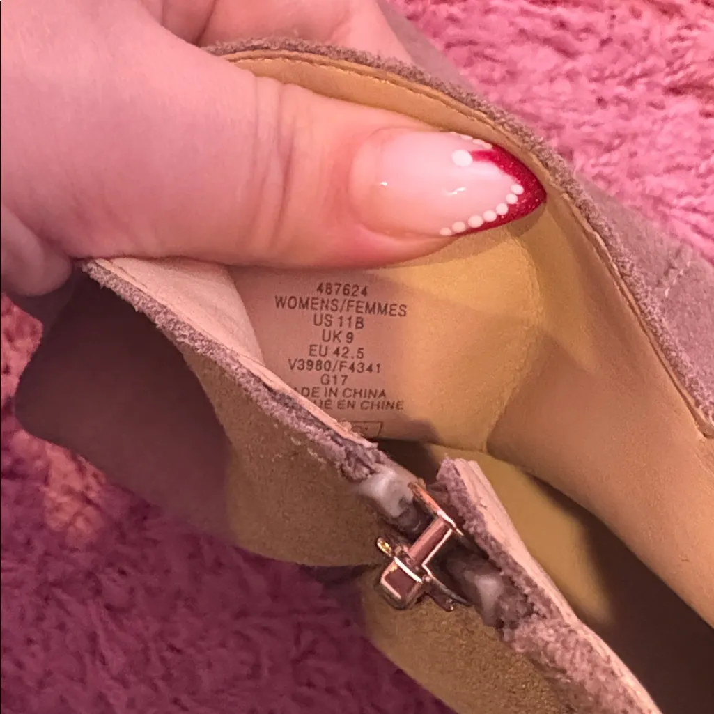 Lands End Suede Booties Taupe Brown Size 11 - Image 9